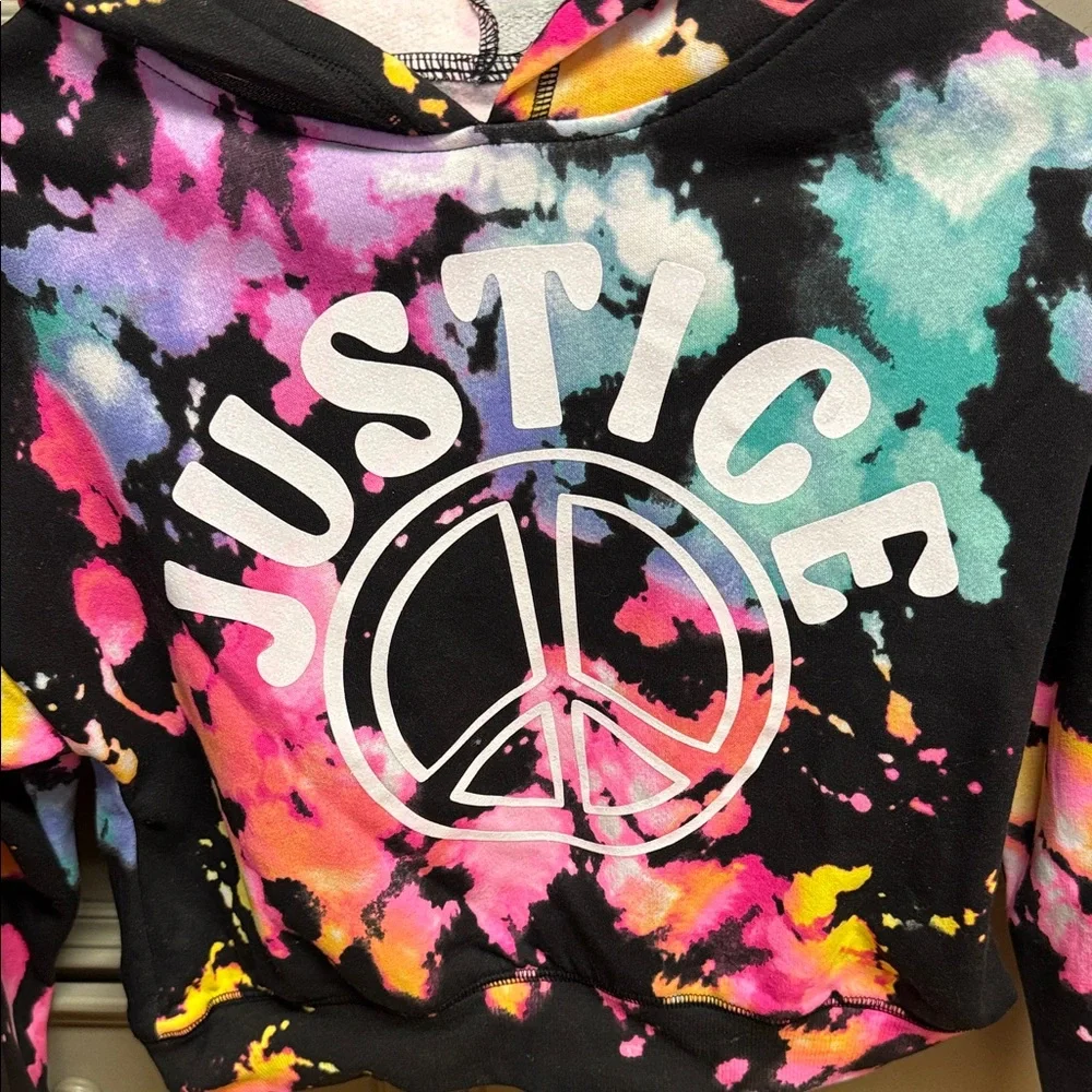 Justice Colorful Tie-Dye Peace Hoodie